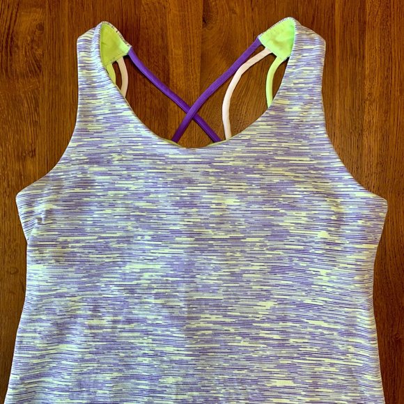 IVIVVA Lululemon Girls Workout Tank Top 14 Girl Sports Bra Crossed Back Purple - Picture 2 of 6